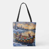 Sphynx Kat Kerst Boot Vakantie Tote Bag (Achterkant)