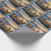Sphynx Kat Kerstboot Vakantie Cadeaupapier (Hoek)