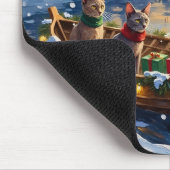 Sphynx Kat Kerstboot Vakantie Muismat (Hoek)
