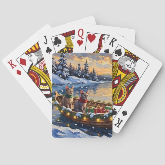 Sphynx Kat Kerstboot Vakantie Pokerkaarten (Achterkant)