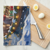 Sphynx Kat Kerstboot Vakantie Theedoek (Quarter Fold)