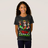 Sphynx Kat Kerstmis Kerstman Hoed Sjaal Vakantie L T-shirt (Voorkant volledig)