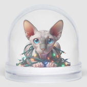 Sphynx Kat Kerstmis Sneeuwbol (Voorkant)