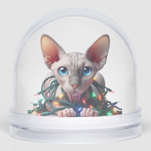 Sphynx Kat Kerstmis Sneeuwbol (Voorkant)