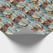 Sphynx Kat Kerstmis Vintage Strand Cadeaupapier (Hoek)