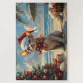 Sphynx Kat Kerstmis Vintage Strand Legpuzzel (Verticaal)