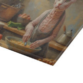 Sphynx kat kookt in keuken snijplank (Hoek)
