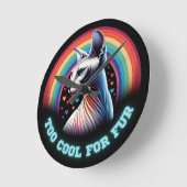 Sphynx kat kunst 'Te Cool' Grappige spreuk Ronde Klok (Hoek)
