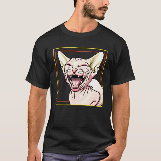 Sphynx kat lachend t-shirt (Voorkant)