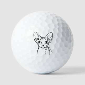Sphynx Kat Lijnkunst – Krachtig Minimaal Design Golfballen