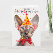 Sphynx Kat MEOWvelous Verjaardag Kaart (Voorkant)