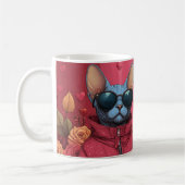 Sphynx kat met hartrozen Valentijnsdag Koffiemok (Links)
