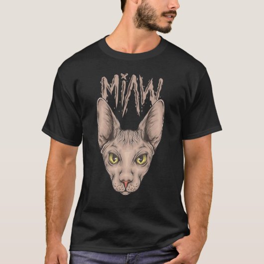 Sphynx Kat Miaw T-shirt (Voorkant)