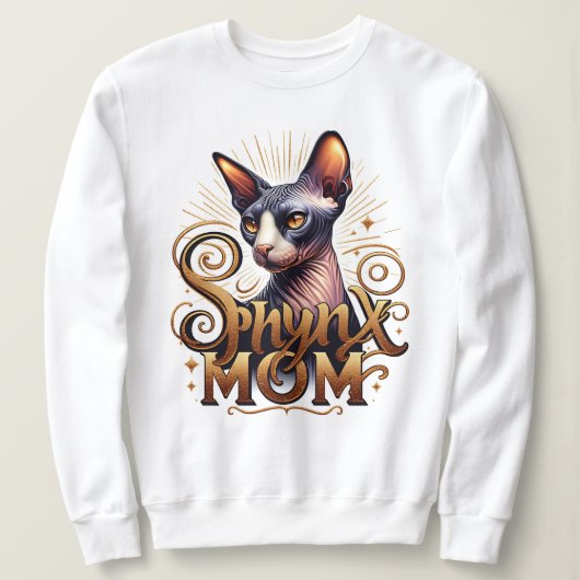 Sphynx Kat Moeder Dames Mode Sweatshirt (Design voorkant)