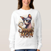 Sphynx Kat Moeder Dames Mode Sweatshirt (Voorkant)