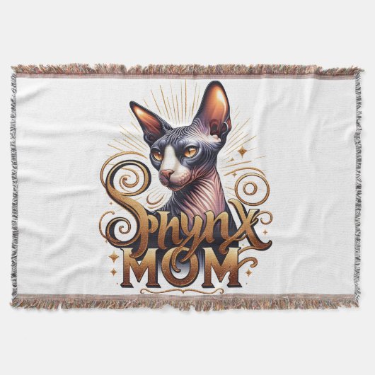 Sphynx kat moeder gekke katten dame werpdeken deken (Voorkant)