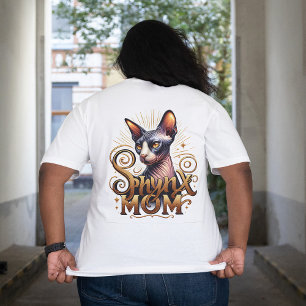 Sphynx Kat Moeder Haarloze Kat Moeder Dames Grote Maat T-shirt