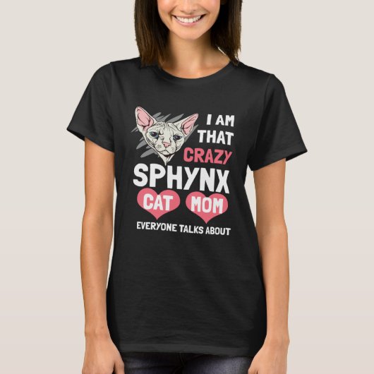 Sphynx Kat Moeder Haarloze Kat T-shirt (Voorkant)