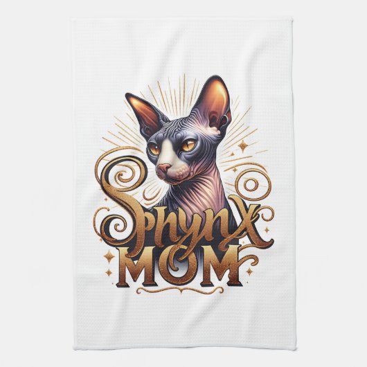 Sphynx Kat Moeder Keuken Theedoek (Verticaal)