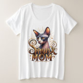 Sphynx Kat Moeder Mode Witte Dames Grote Maat T-shirt (Design voorkant)