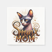 Sphynx Kat Moeder Moederdag Feestje Servet (Voorkant)
