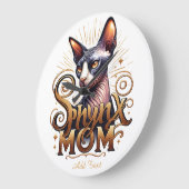 Sphynx Kat Moeder Muurklok Moederdag Grote Klok (Hoek)