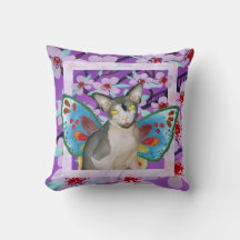 Sphynx Kat Ninja Fairy Paarse Bloem