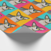 Sphynx Kat Ninja Pop Kunst Vierkanten Cadeau Cadeaupapier (Hoek)