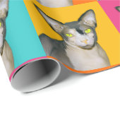 Sphynx Kat Ninja Pop Kunst Vierkanten Cadeau Cadeaupapier (Rol Hoek)