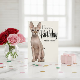 Sphynx Kat Personalized Birthday Briefkaart