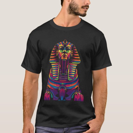Sphynx Kat Pharao Egypte Popart T-shirt (Voorkant)
