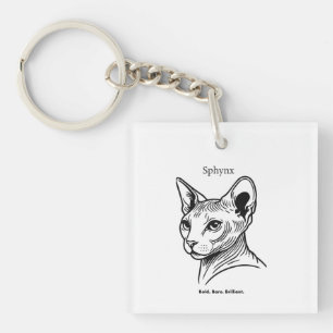 Sphynx Kat Portret Sleutelhanger