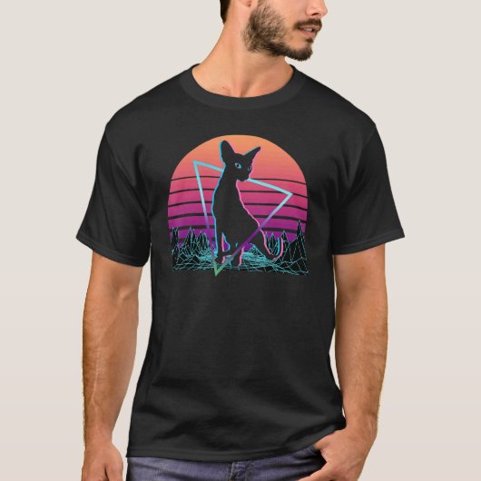 Sphynx Kat Retro T-shirt (Voorkant)