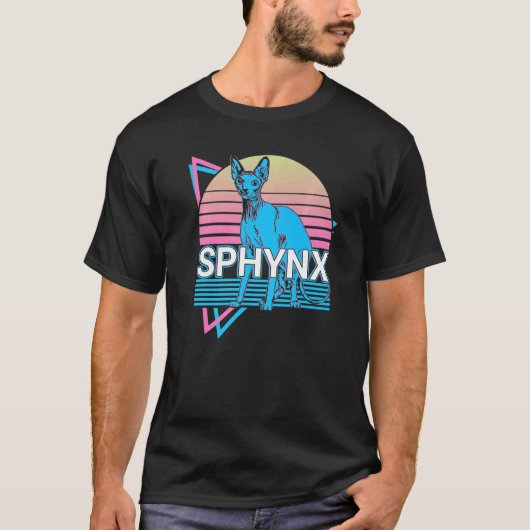 Sphynx Kat Retro T-shirt (Voorkant)