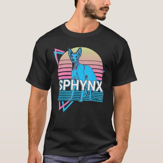 Sphynx Kat Retro T-shirt (Voorkant)