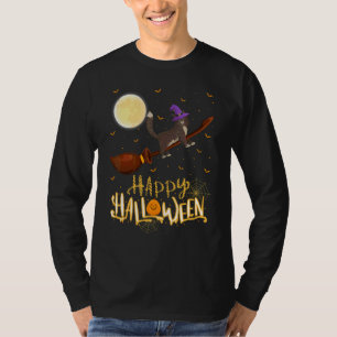Sphynx kat rijdt heks jachtgeweer Sphynx kat Hallo T-shirt
