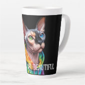 Sphynx Kat Rimpels Verjaardag Latte Mok (Rechterhoek)