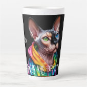 Sphynx Kat Rimpels Verjaardag Latte Mok (Voorkant)
