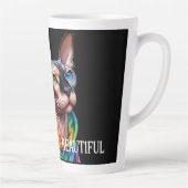 Sphynx Kat Rimpels Verjaardag Latte Mok (Rechts)