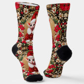 Sphynx Kat Santa Elf Kerst Crew Soks Sokken (Gebogen)