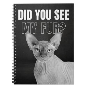 Sphynx Kat Sarcastische Vacht Humor Illustratie Notitieboek