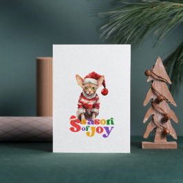 Sphynx Kat Seizoen van Vreugde Kerstmis Groet Kaart
