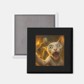 Sphynx kat selfie grappige griezelige mummie spook magneet (Voorkant / Achterkant)
