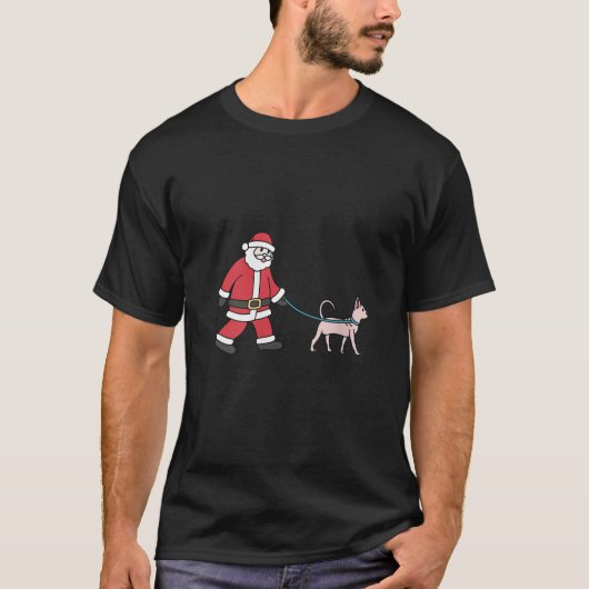 Sphynx Kat Sinterklaas Grappig Huisdier Kerst V Ha T-shirt (Voorkant)