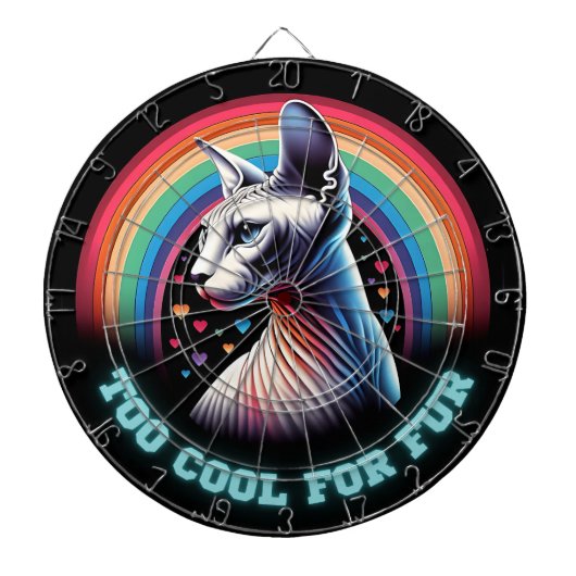 Sphynx Kat Te Cool Dartbord Pijlen Set (Voorkant)