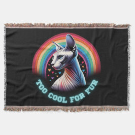 Sphynx Kat Te Cool Grappige Zwarte Deken