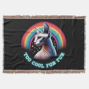 Sphynx Kat Te Cool Grappige Zwarte  Deken