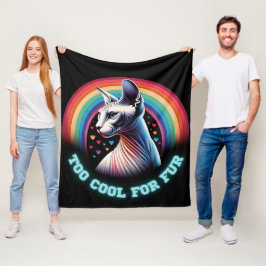 Sphynx Kat Te Cool Regenboog Harten Worpdeken Fleece Deken