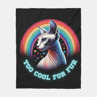  Sphynx Kat Te Koud Regenboog Harten Grappig  Fleece Deken