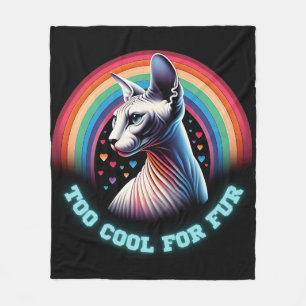  Sphynx Kat Te Koud Regenboog Harten Grappig  Fleece Deken